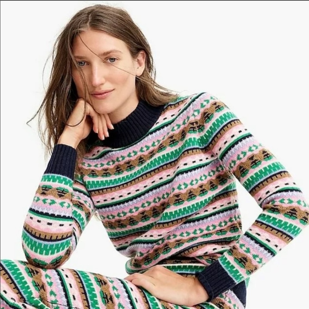 J. Crew Mockneck Fair Isle Sweater-c4